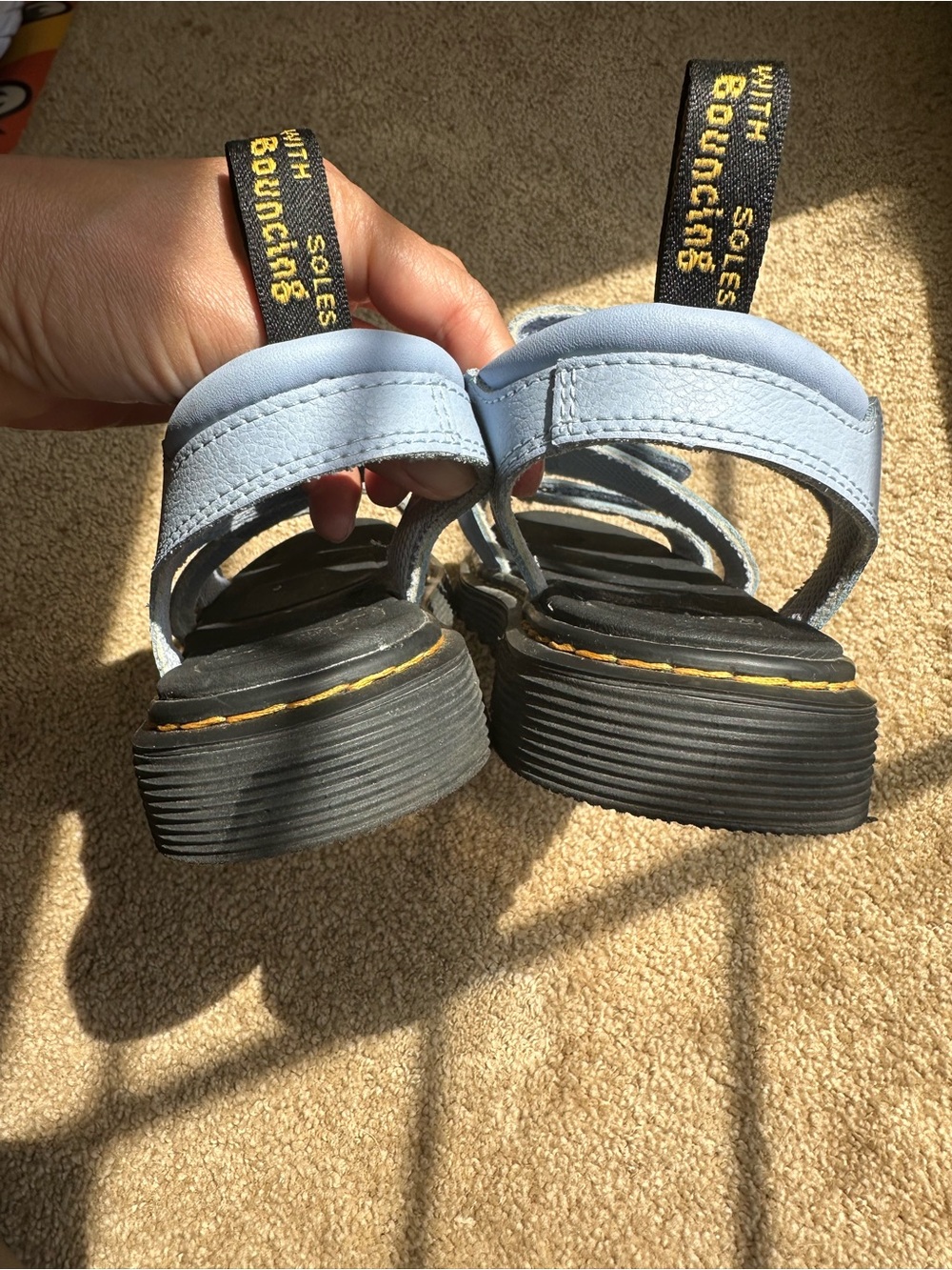 Dr. Martens Light Blue Triple-Strap Comfort Sandals - Picture 3 of 6